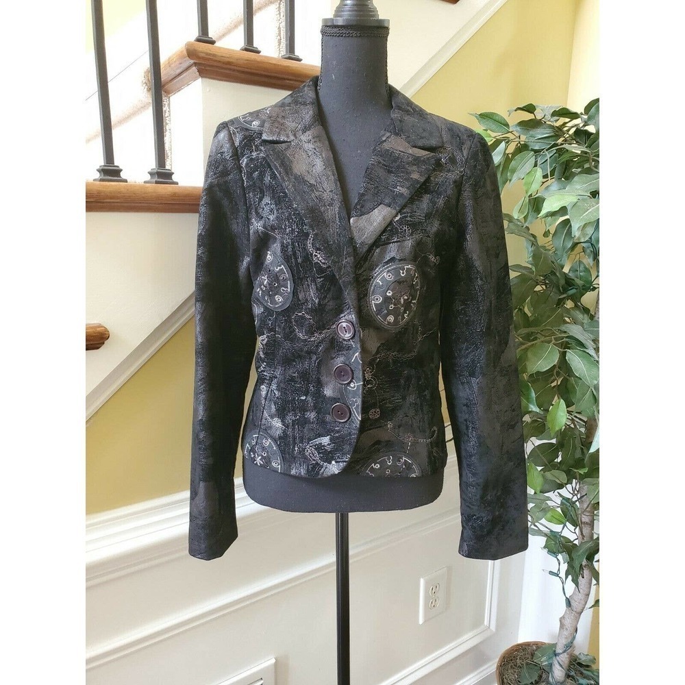 Bijou Sz 10 Black Velvet with Embellishment Jacket